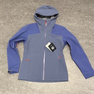 Last chance! OR Women's stratoburst stretch rain jacket summit/galactic small